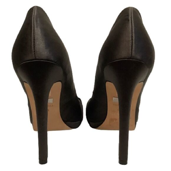 ‎BADGLEY MISCHKA “ODELL” BLACK SATIN PLATFORM HEELS SIZE 8.5 - Picture 4 of 12